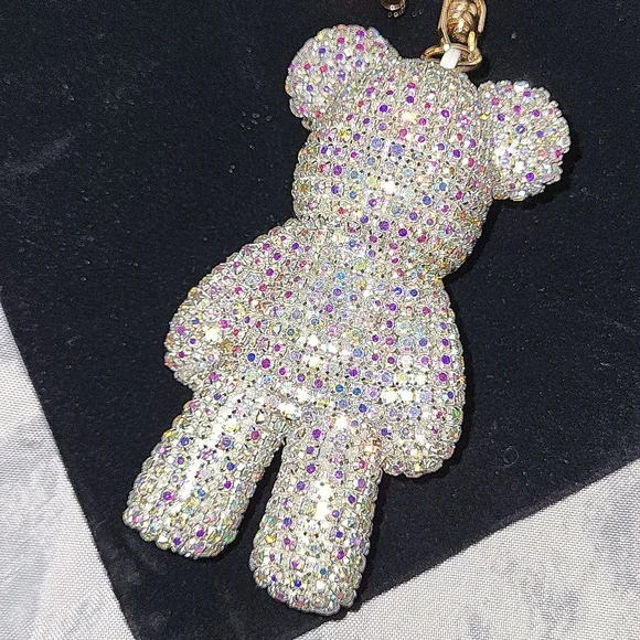 Natasha Crystal Bear Bag Charm,  Keychain  fob - Picture 3 of 3